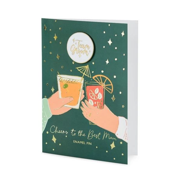 Geschenk Karte mit Pin Team Groom