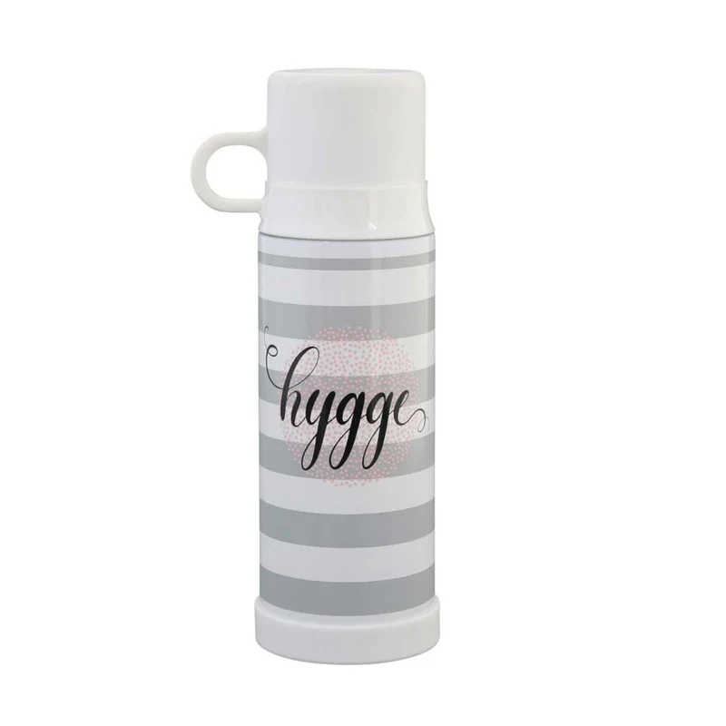 Thermosflasche HYGGE 500 ml | Stahl Isolierflasche mit Becher für kalt + warm