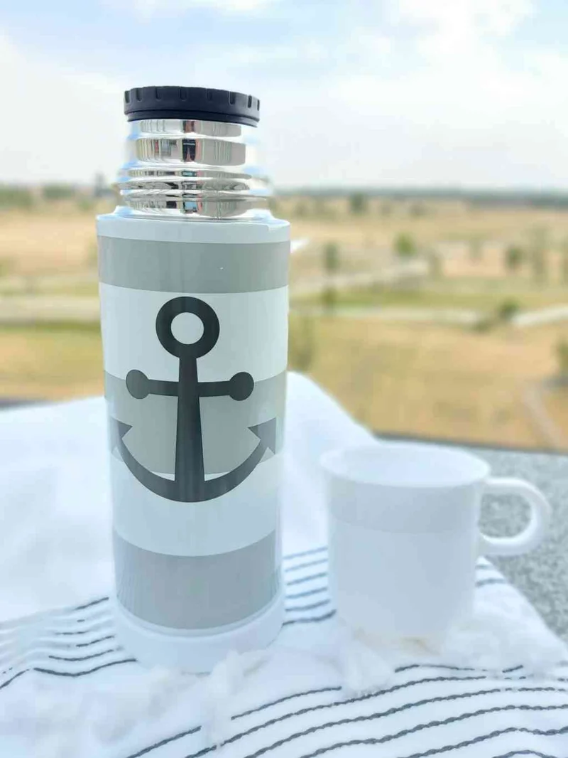 Thermosflasche ANKER 500 ml | Stahl Isolierflasche mit Becher für kalt + warm