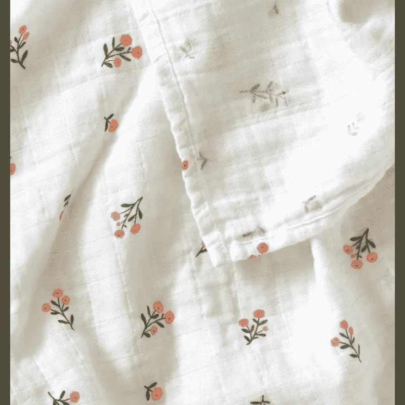 Musselin Tücher 2er Set LITTLE FLOWERS 60x60 aus Mulltücher aus Bio-Baumwolle