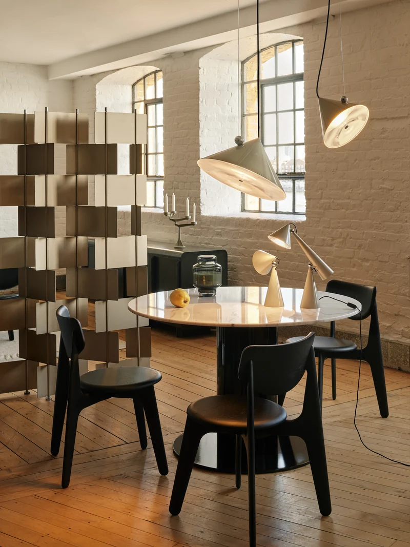 Slab Dining Chair – Black Brushed Oak & Black Leather