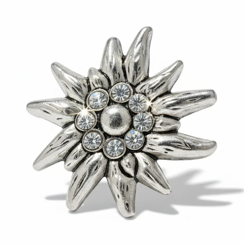 Anstecker Edelweiss mit Strass Klein