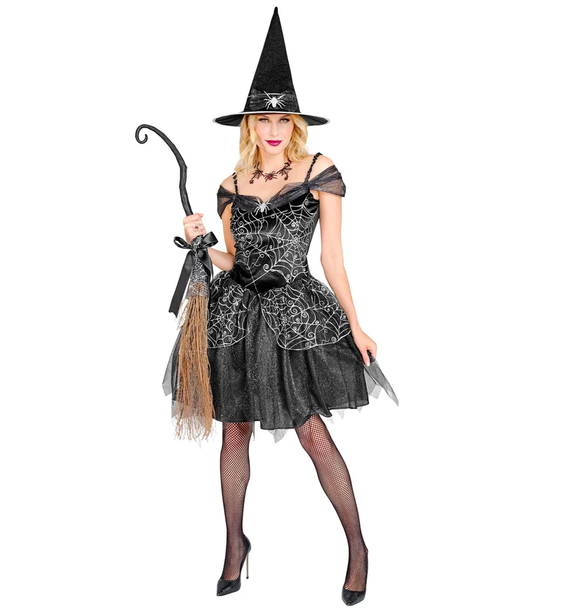 Hexe Kostüm "Morgana" für Damen | Schwarz - Kleid und Hut