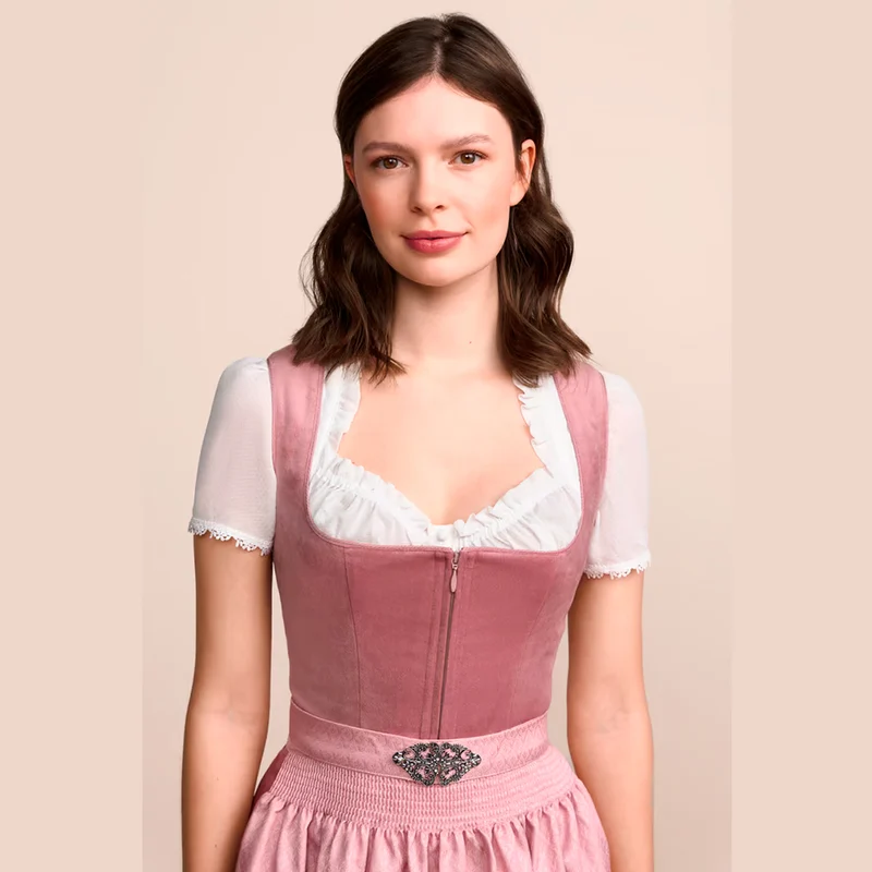 Krüger Dirndl Alisha Rose Samtdirndl 60cm