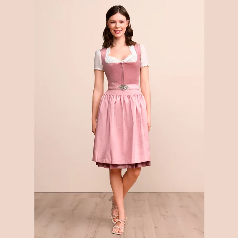 Krüger Dirndl Alisha Rose Samtdirndl 60cm