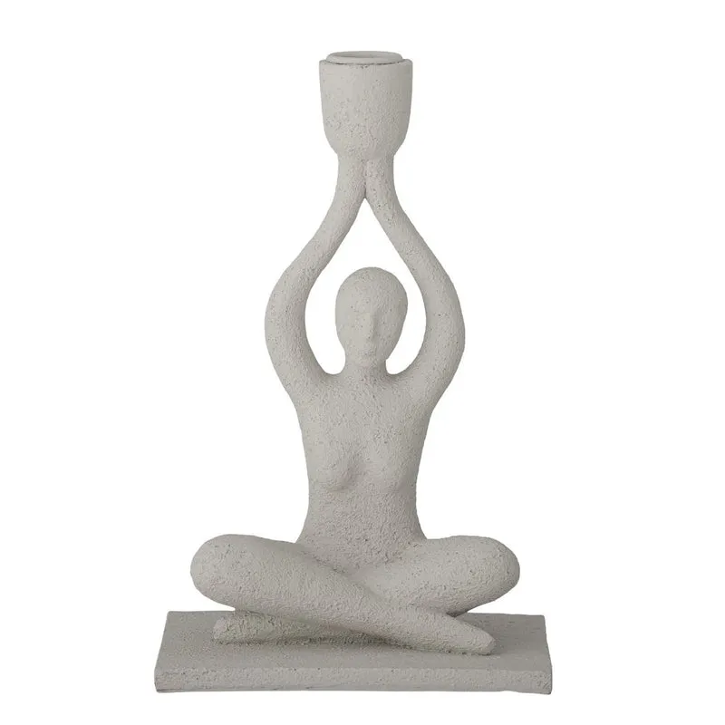 Bloomingville Kerzenhalter LUCIE white Boho | 24 cm Kerzenständer weiß