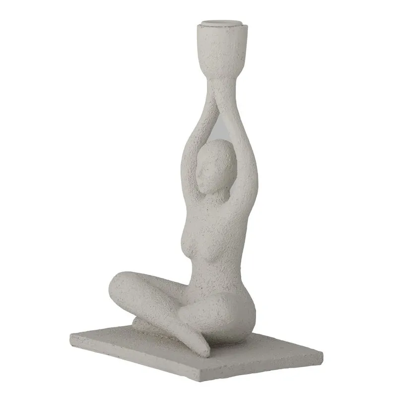 Bloomingville Kerzenhalter LUCIE white Boho | 24 cm Kerzenständer weiß