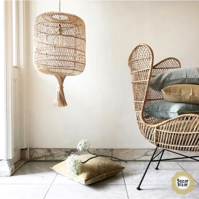 Lampenschirm aus Rattan "Dumpling"