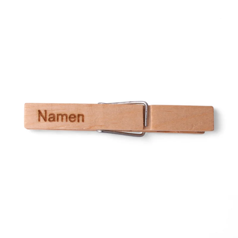 Glupperl/Wäscheklammer "Naturholz" mit Logo + Gravur