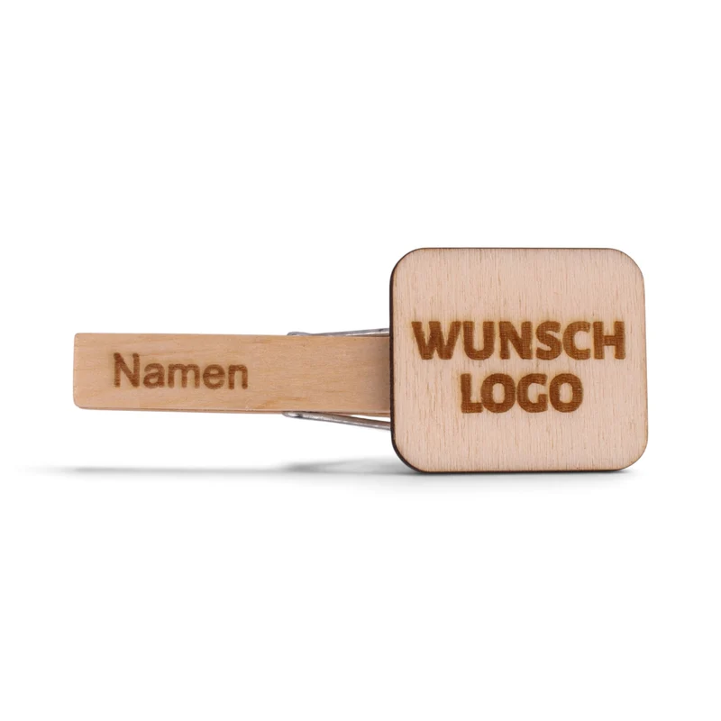 Glupperl/Wäscheklammer "Naturholz" mit Logo + Gravur
