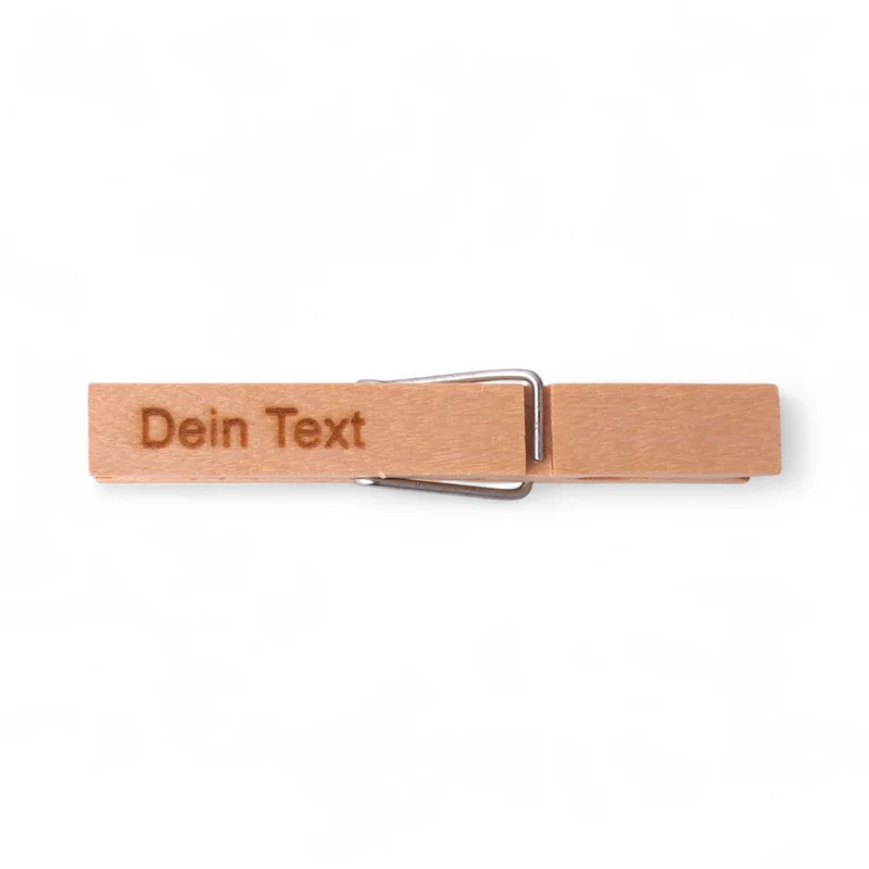 Glupperl/Wäscheklammer "Naturholz" mit Logo + Gravur
