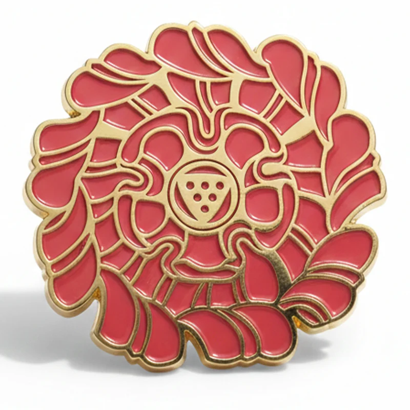 Anstecker Rosette rot - Berlinerschloss