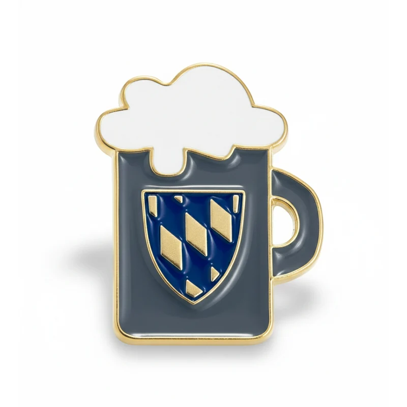 Anstecker Bierkrug Wappen bunt