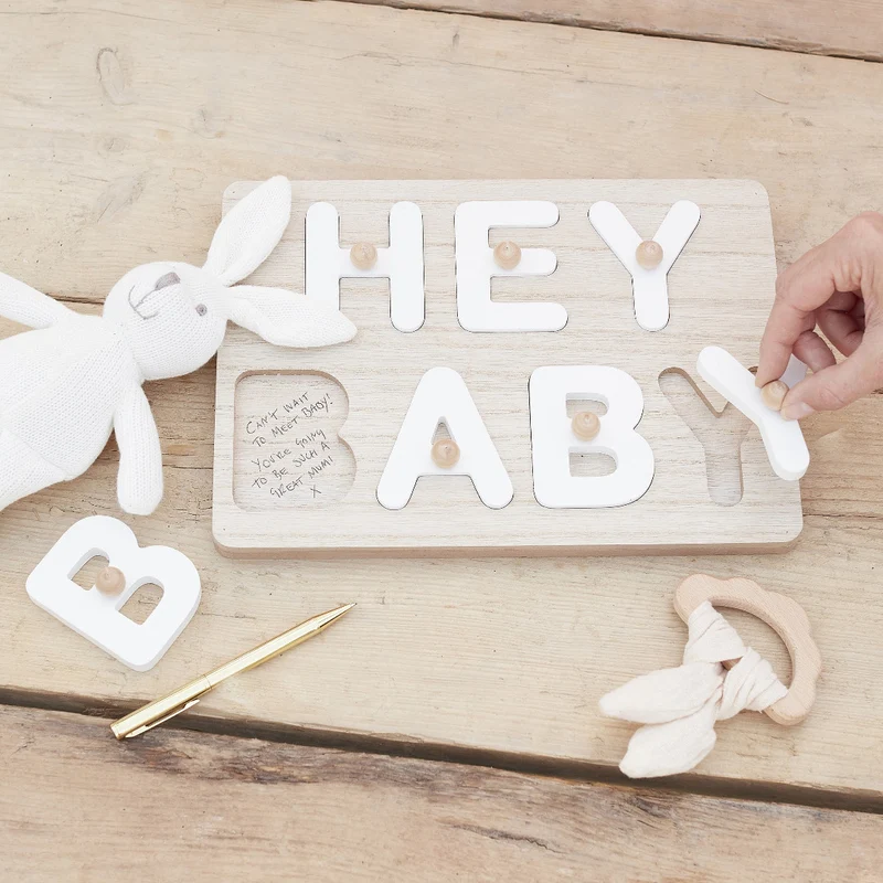 Gästebuch Babyparty Steckpuzzle
