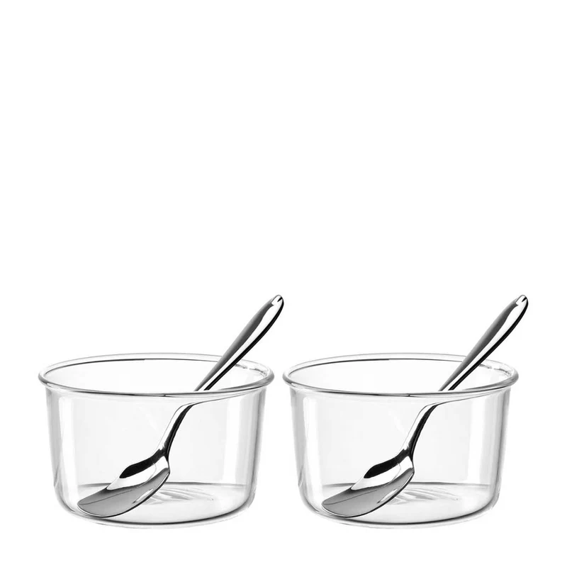 Schale VETRO 9 cm 2er-Set + 2 Eislöffel