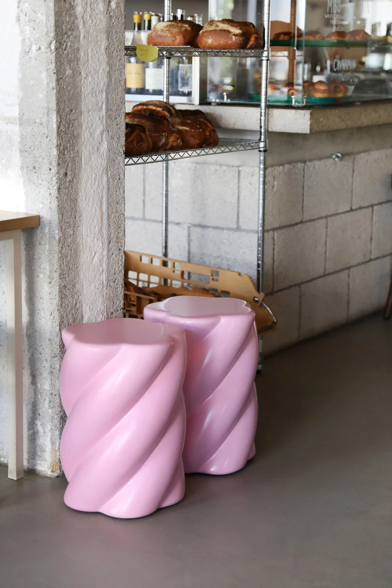 Hocker „Marshmallow“ Pink – skulpturaler Design-Stool