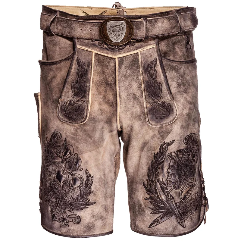 Himmel Arsch und Zwirn Lederhose König Watzmann Nappato Marmor Schwarz