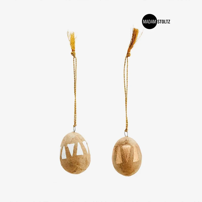 2 Ostereier im Boho Style "Goldene Eier"