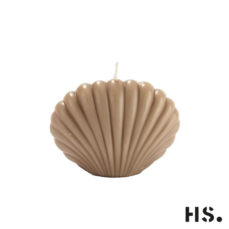 Muschelkerzen 2er Spar-Set HELLBLAU und SANDBEIGE Kerze ca. 9x7x5cm