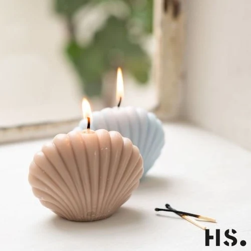 Muschelkerze beige 4,90 € SHELL CANDLE | Kerze 9x7x5 cm | HOME SOCIETY