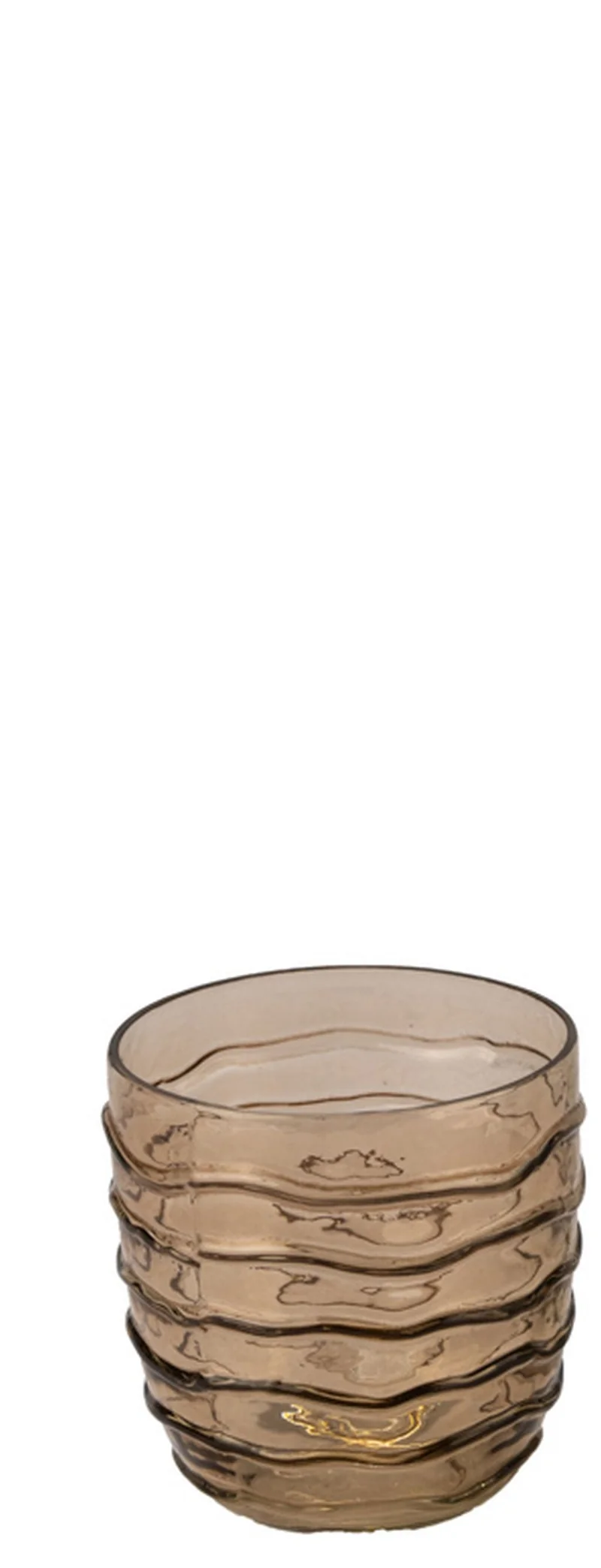 Windlicht beige Teelichthalter ORIA | Glas ca. 8x7,5 cm | HOME SOCIETY