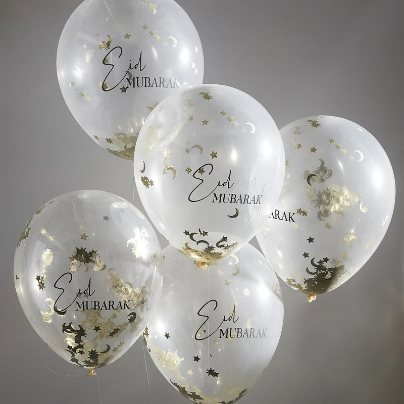 Eid Mubarak Konfetti Ballons (5 Stück)