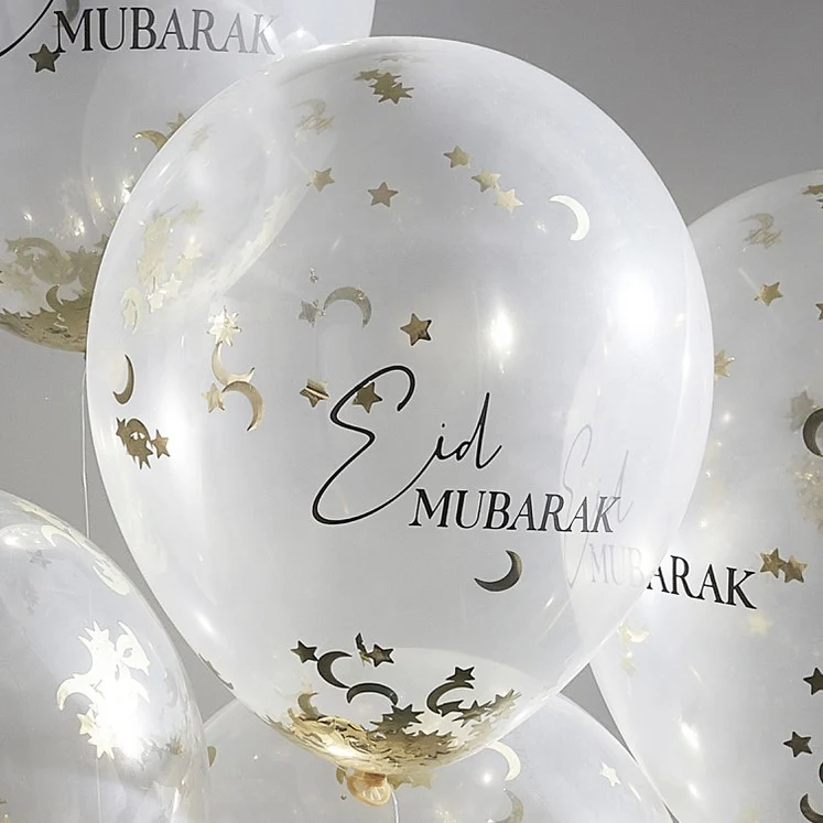 Eid Mubarak Konfetti Ballons (5 Stück)
