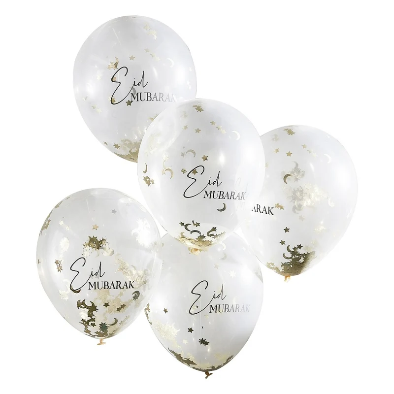 Eid Mubarak Konfetti Ballons (5 Stück)