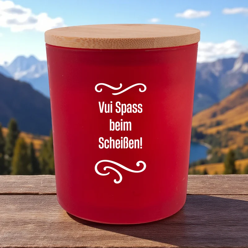 Duftkerze "Vui Spaß beim Scheißen!"