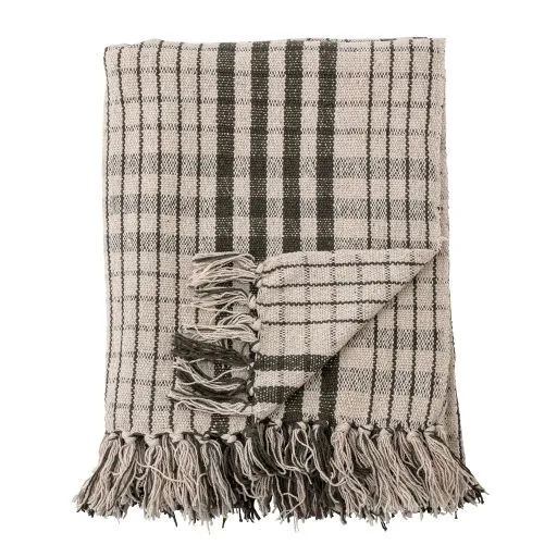 Plaid Decke FRYD Überwurf ca. 160x130 cm Baumwolle BLOOMINGVILLE