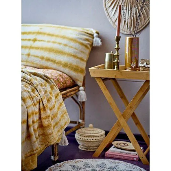 Bloomingville Teppich rund DELJON 60 cm | waschbar | Boho Look Baumwolle