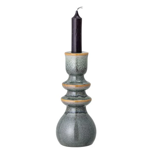 Bloomingville Kerzenständer EMIE grün 19 cm | Steingut | Kerzenhalter