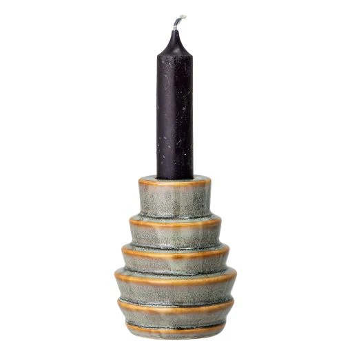 Bloomingville Kerzenständer EMIN green 9 cm | Steingut | Kerzenhalter grün