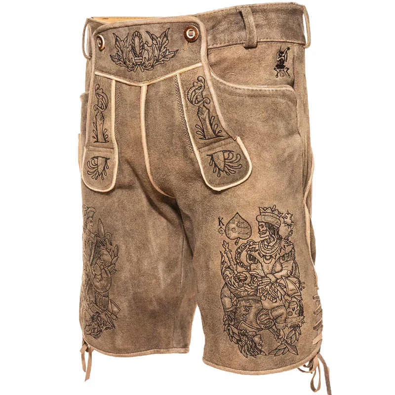 Himmel Arsch und Zwirn Lederhose Königsmörder Beige Hell