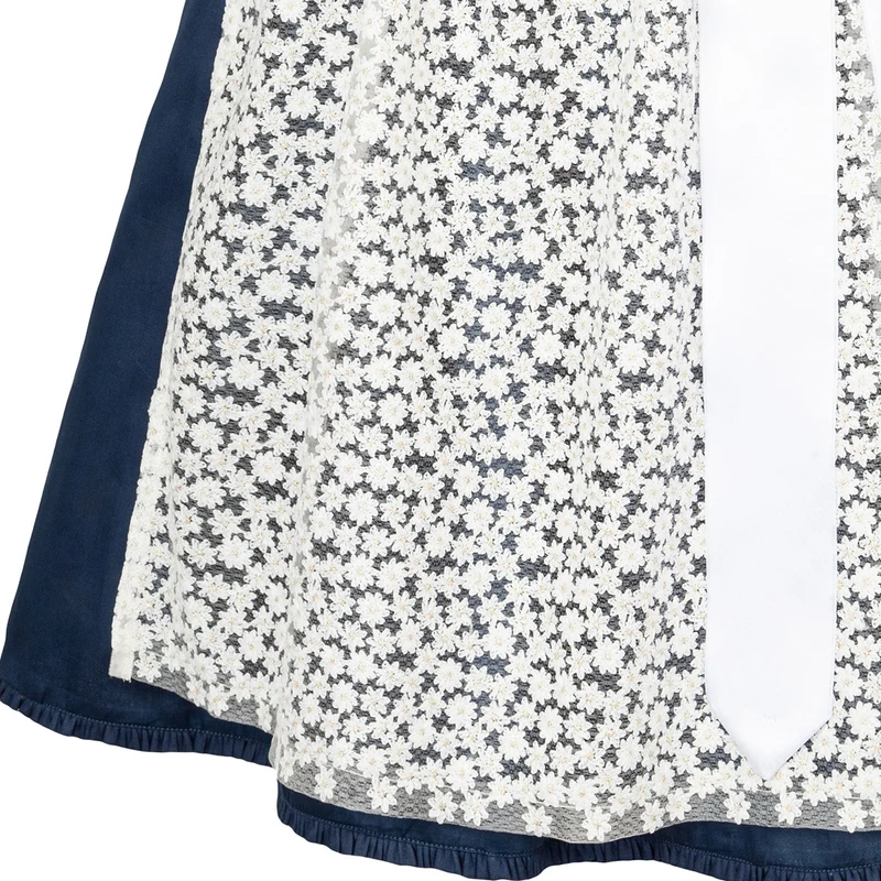 Alpenfee Dirndl Xara Dunkelblau Hochgeschlossen 60cm