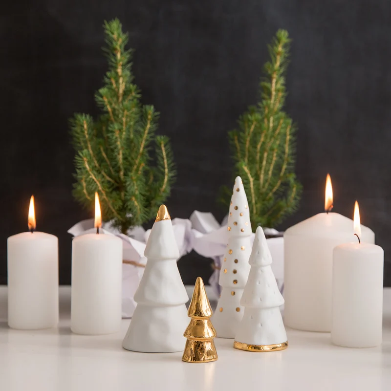 Räder Weihnachtswald 4er-Set goldfarben
