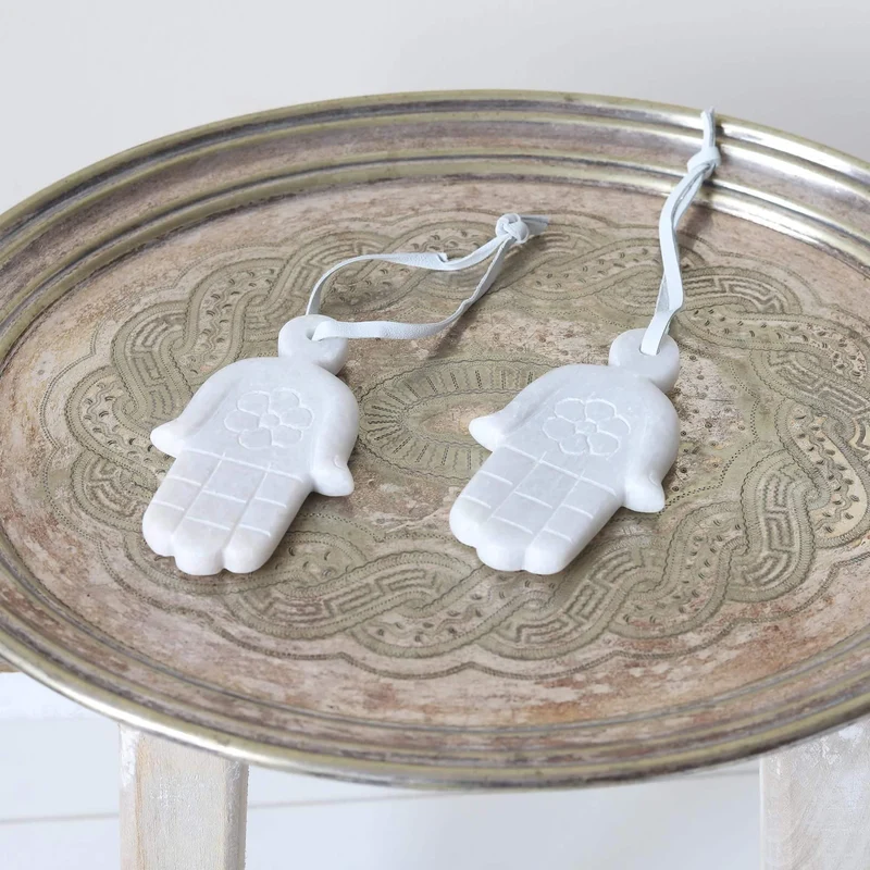 Deko Anhänger aus Marmor "Hamsa Hand"