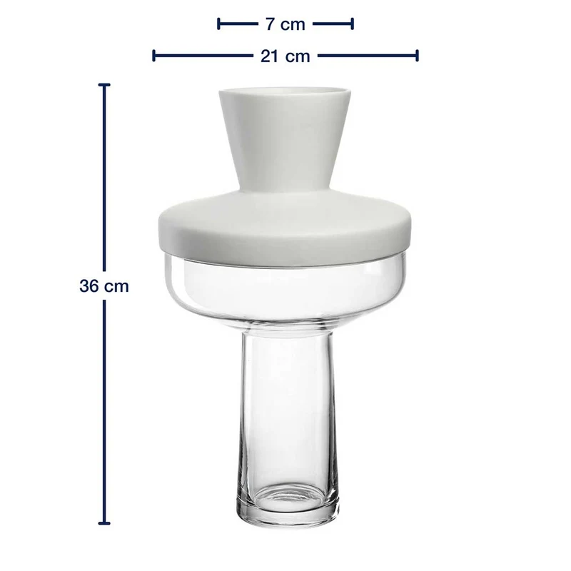 Vase RIVA mit Aufsatz 36 cm weiß