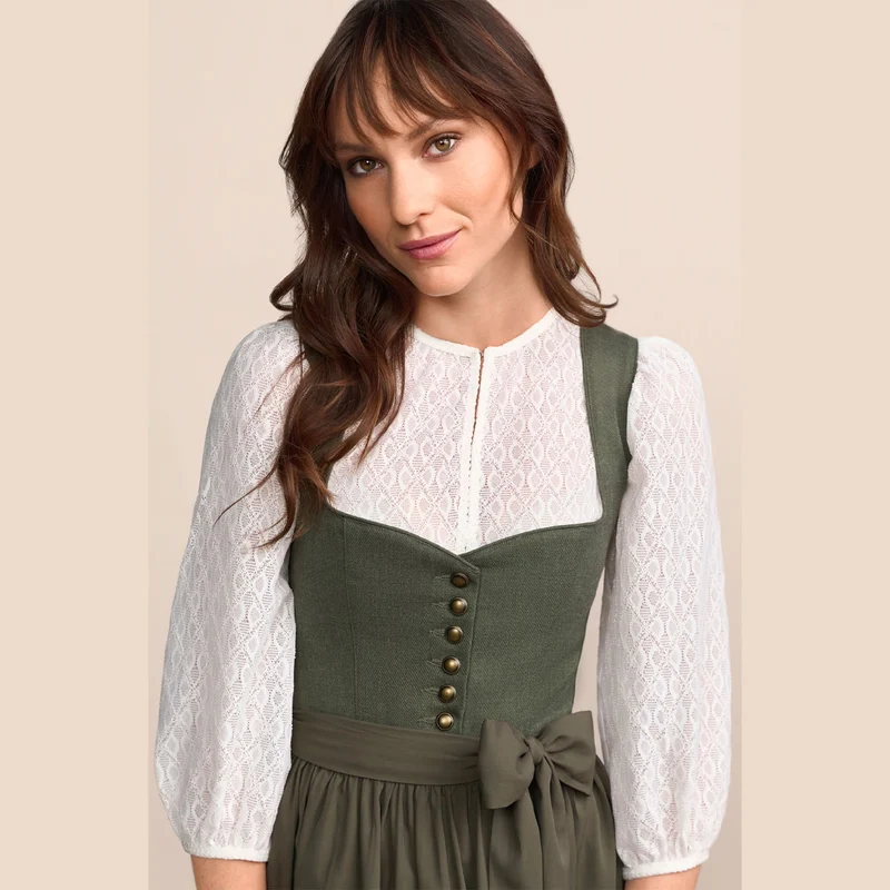 Krüger Dirndl Ileyna Grün Herzausschnitt 70cm