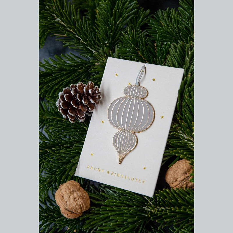 Postkarte mit Dekoanhänger "Frohe Weihnachten"