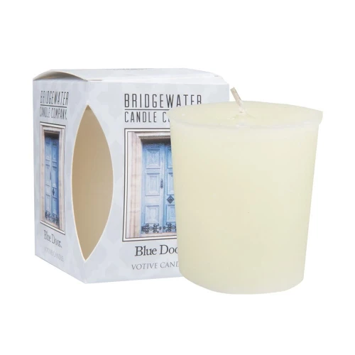 Duftkerze BLUE DOOR Mandarine Zeder Tonka etc. | ca. 15 H Brenndauer | Votive Kerze Bridgewater