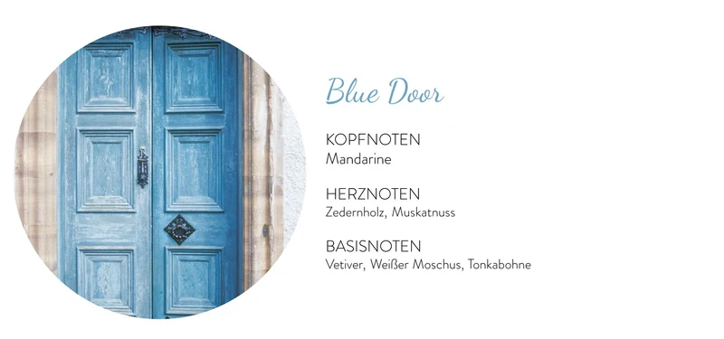 Duftkerze BLUE DOOR Mandarine Zeder Tonka etc. | ca. 15 H Brenndauer | Votive Kerze Bridgewater