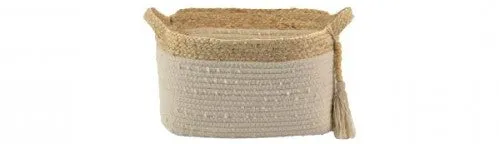 Korb medium weiß natur | Aufbewahrung VIVIR | 36x21x18 cm | HOME SOCIETY