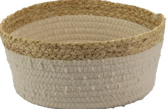 Korb groß rund weiß natur | Aufbewahrung OSO | 22x13 cm | HOME SOCIETY