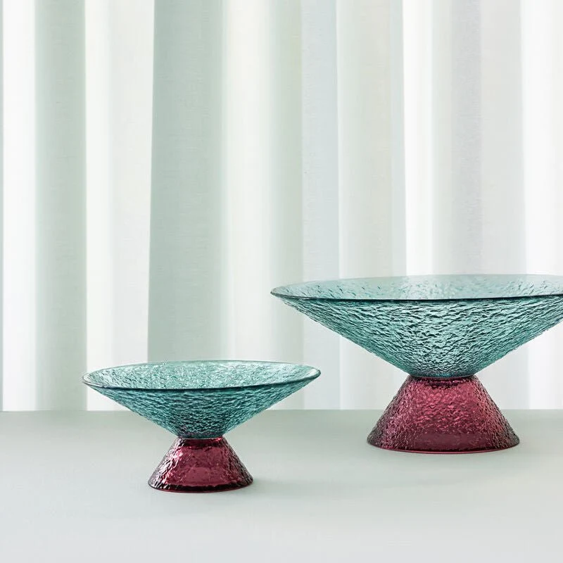 Glasschale Bonbon Medium Rot/Blau - Hübsch Interior