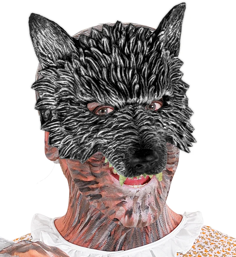 Halloween "kinnlose Wolfsmaske" | Grau