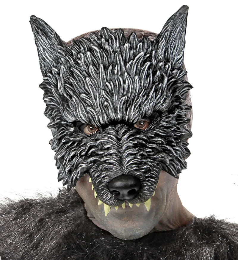 Halloween "kinnlose Wolfsmaske" | Grau