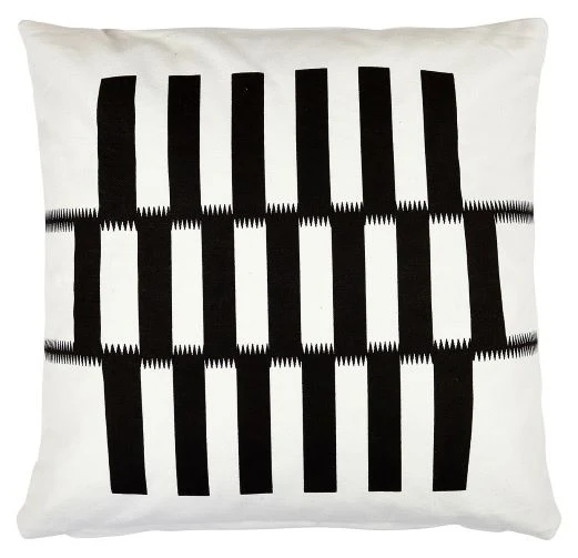 Kissenhülle LINO black & white Look 45x45 cm | BIO-Baumwoll-Flanell | Liv Interior