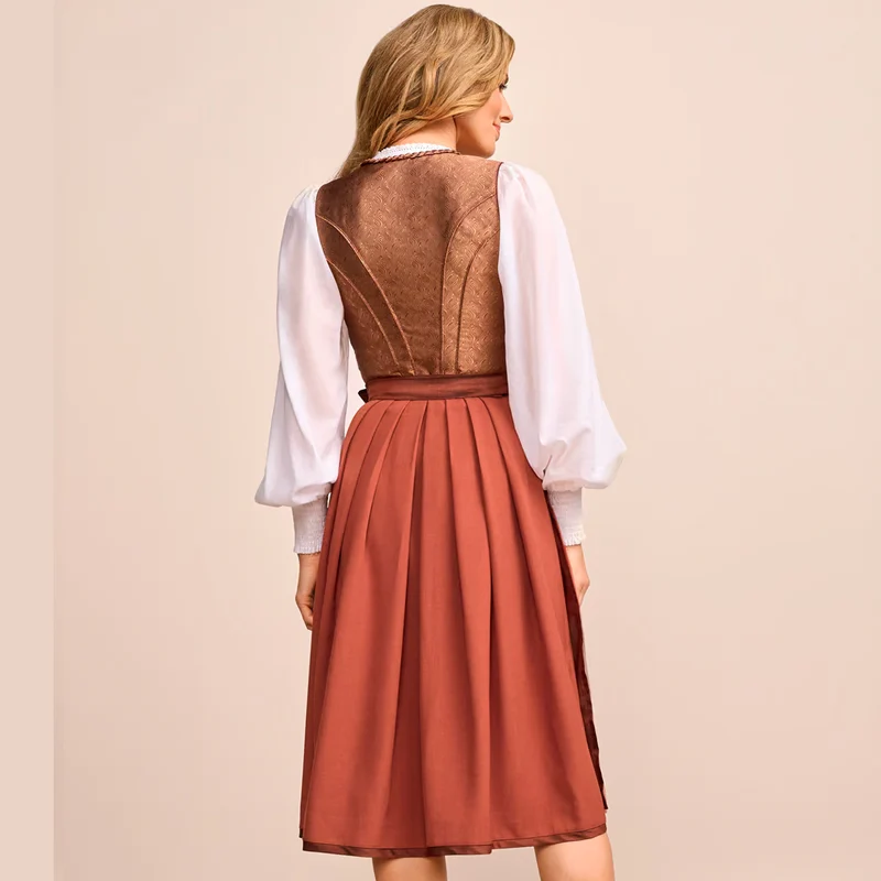 Krüger Dirndl Tamika Rost Braun Bronze Elegant 70cm