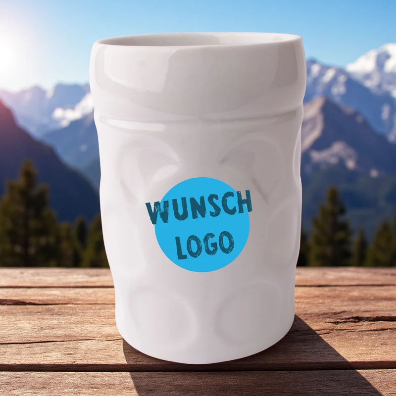 Maßkrug-Kaffeetasse "Wunschlogo"